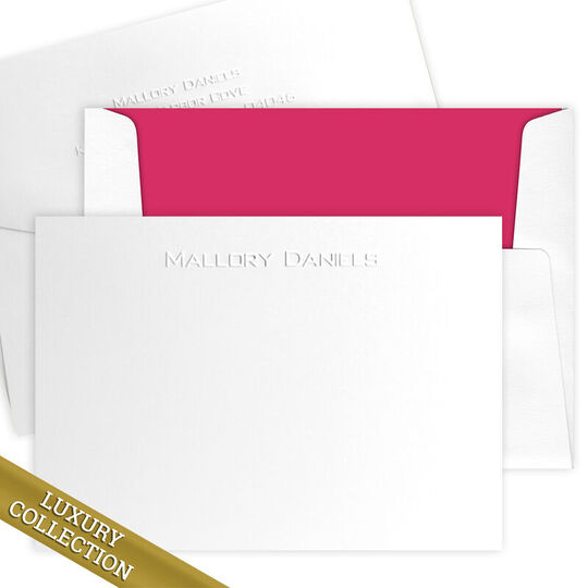 Luxury Mallory Flat Note Card Collection - Embossed